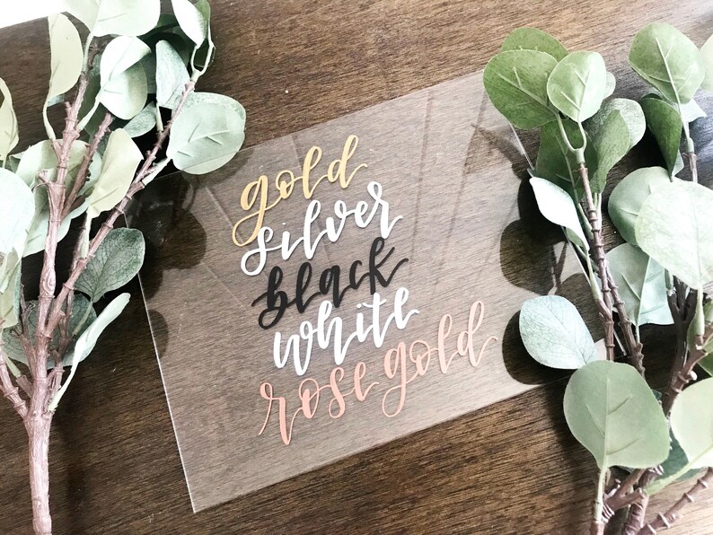 Plexiglass Clear Sign Cards and Gifts Painted Back Acrylic Sign Wedding Sign Decor Custom Wedding
