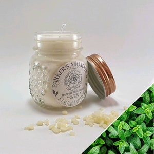 Peppermint Crisp - Parker’s Aromatics Pure Soy Wax Candle - Perfect Gift Idea | Strong Scented | Rustic Design | Mason Jar | Celebration