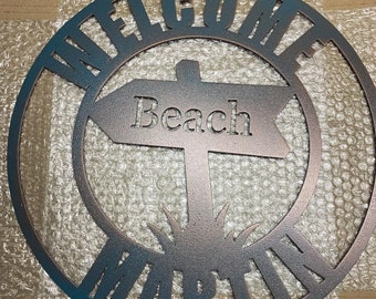 Personalized Metal Beach Sign - Beach Sign - Beach House Sign - Family Last Name Sign - Custom Beach Sign - Beach House - Beach Decor