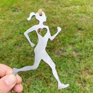 Runner Girl Ornament Runner Girl Metal Display Gift For Runner Girl Running Pendant Personalized Runner Runner Gift Custom Gift image 3