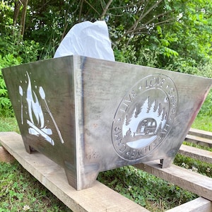 Custom Steel Firepits - Custom Steel Firepit - Custom Firepit - Personalized Firepit - Lake/Pond Silhouette - Camping Firepit