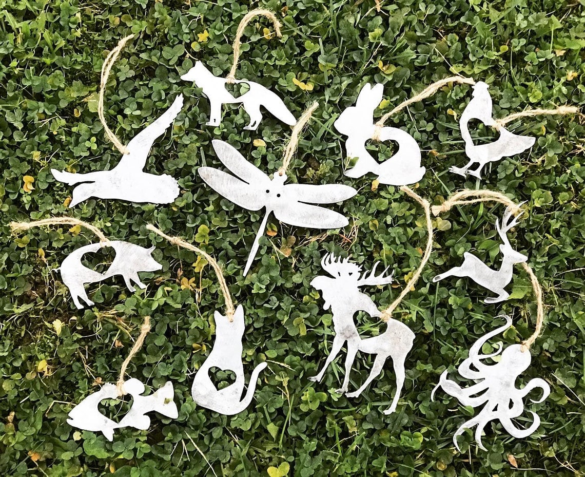 Metal Reindeer Ornament Reindeer Christmas Ornament Rustic - Etsy