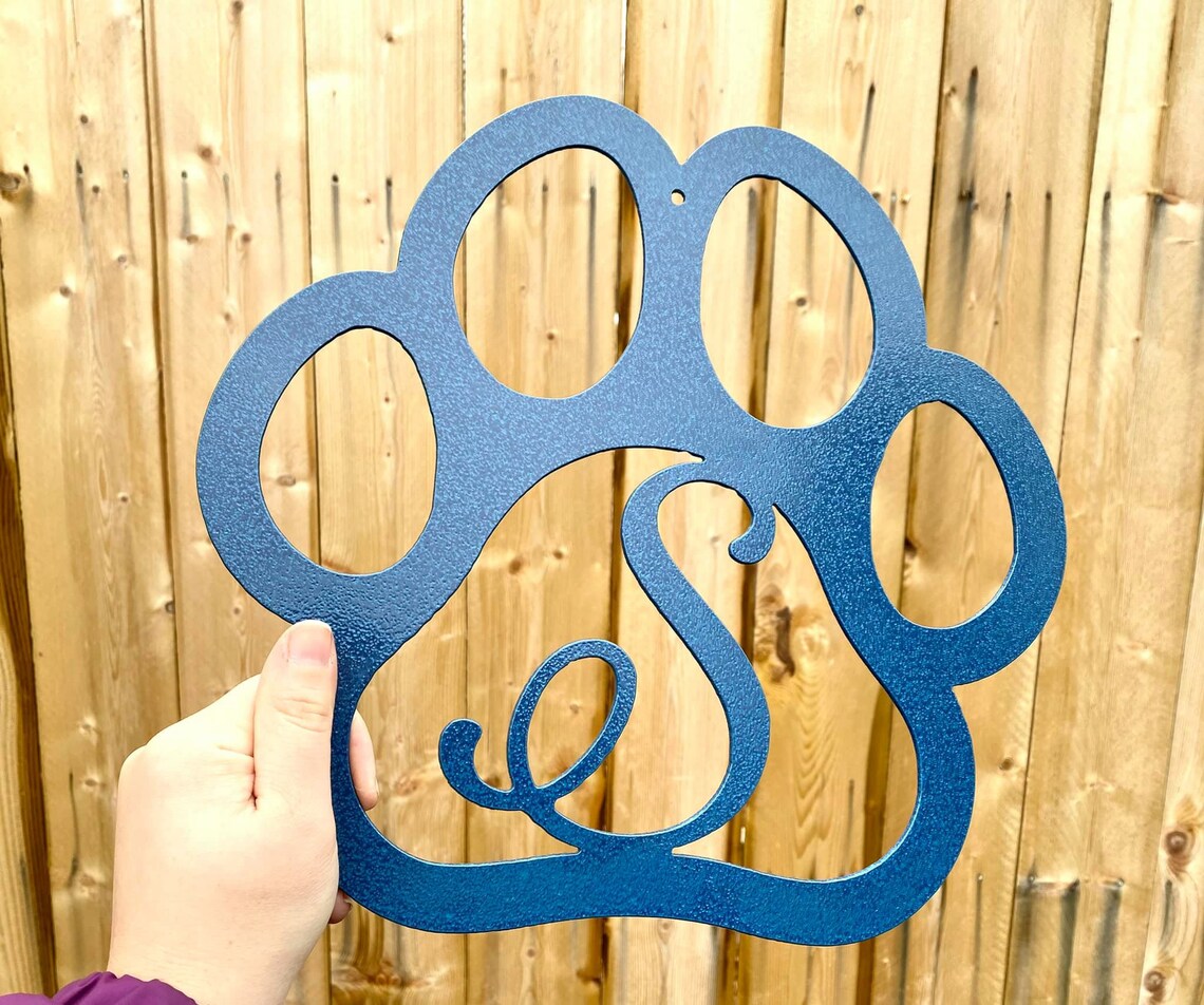Personalized Metal Paw Print Metal Paw Print Sign Etsy