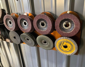 Grinder Disc Holder - Metal Grinder Disc Holder - Tool Organization - Shop Organization - Gift for Him - Garage Tool Holder - Grinder Holder