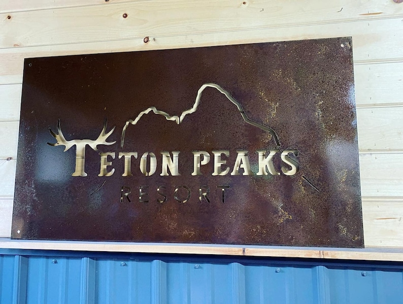Rust Patina Metal Business Sign - Rust Business Sign - Corten Steel ...