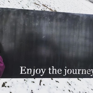 Metal Magnet Board - Traveling Keepsake Ticket and Photo Board - Metal Picture Board - Enjoy The Journey Metal Sign - Gift For Her - Travel