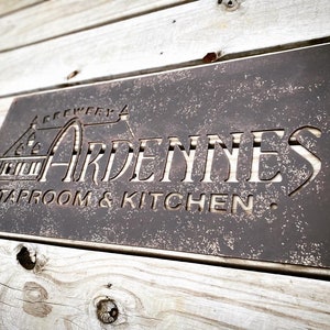 Rust Patina Metal Business Sign - Rust Business Sign - Corten Steel ...
