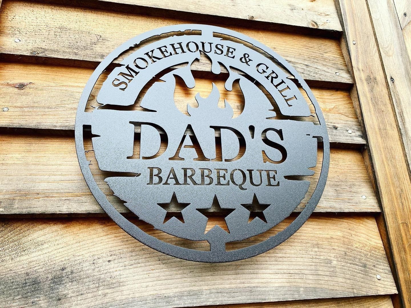 Personalised Name KING OF THE GRILL BBQ Metal Aluminium Plaque Sign House  23x15