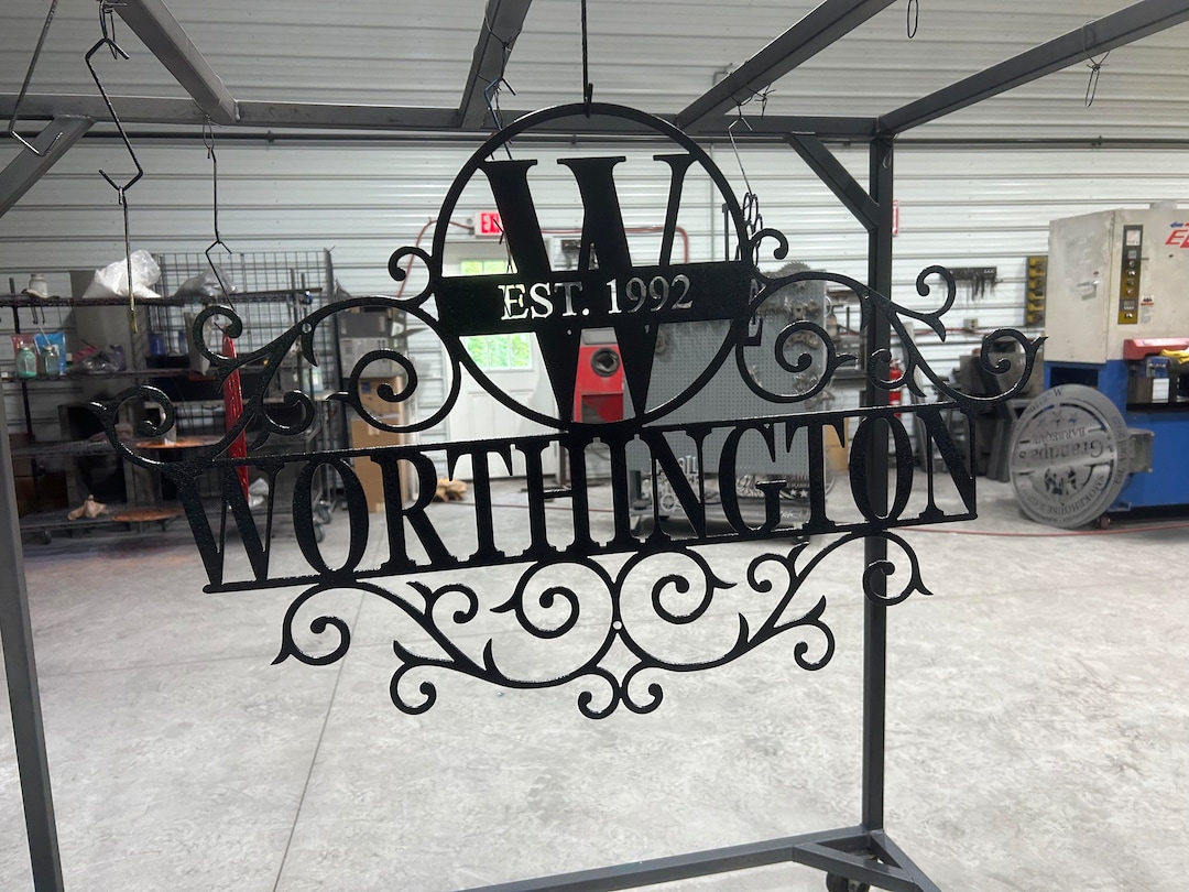 Personalized Metal Monogram Metal Name Art Custom Last Name Decor Wedding Gift 11th Anniversary