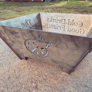 Custom Metal Firepit - Collapsible Steel Fire Pit - Personalized Fire Pit - Portable Steel Fire Pit - Customized Fire Pit - Customized Gift image 9