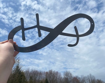 Personalized Metal Infinity Sign – You and Me, Steel Anniversary Gift