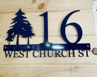 Metal House Number Sign | Address Sign | Tree Address Sign | Rustic Address Sign | Metal Address Sign | Address Numbers | Address Plaque
