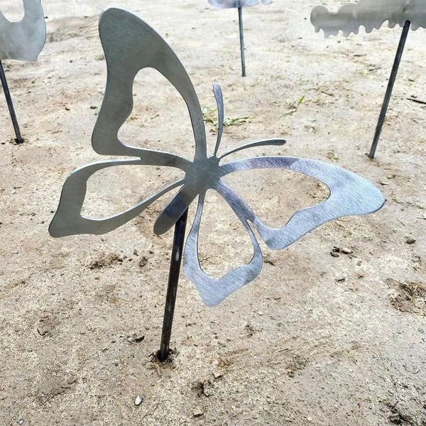 Metal Butterfly Garden Stake - Butterfly Garden - Butterfly Garden Art - Metal Garden Art - Butterfly Flower Bed Decor - Mother's Day Gift