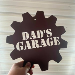 Personalized Metal Garage Sign - Gear Shaped Garage Sign - Shop Sign - Personalized Mechanic Sign - Mechanic Shop Sign - Father&#39;s Day Gift