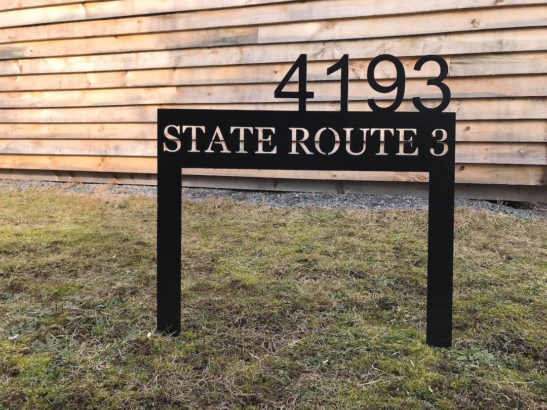 Personalized Address Yard Sign Address Yard Stake Metal Address Sign
