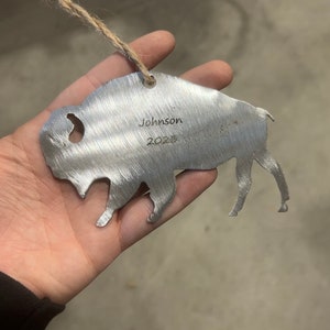Buffalo Ornament - Personalized Metal Buffalo Ornament - Buffalo NY Ornament - Buffalo Bison Gift - Buffalo Gift - Buffalo Christmas Gift