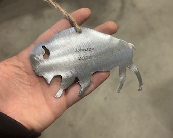 Buffalo Ornament - Personalized Metal Buffalo Ornament - Buffalo NY Ornament - Buffalo Bison Gift - Buffalo Gift - Buffalo Fan