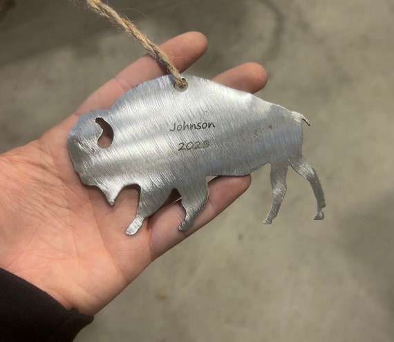 Buffalo Ornament - Personalized Metal Buffalo Ornament - Buffalo NY Ornament - Buffalo Bison Gift - Buffalo Gift - Buffalo Fan