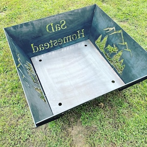 Custom Metal Firepit - Collapsible Steel Fire Pit - Personalized Fire Pit - Portable Steel Fire Pit - Customized Fire Pit - Customized Gift image 3
