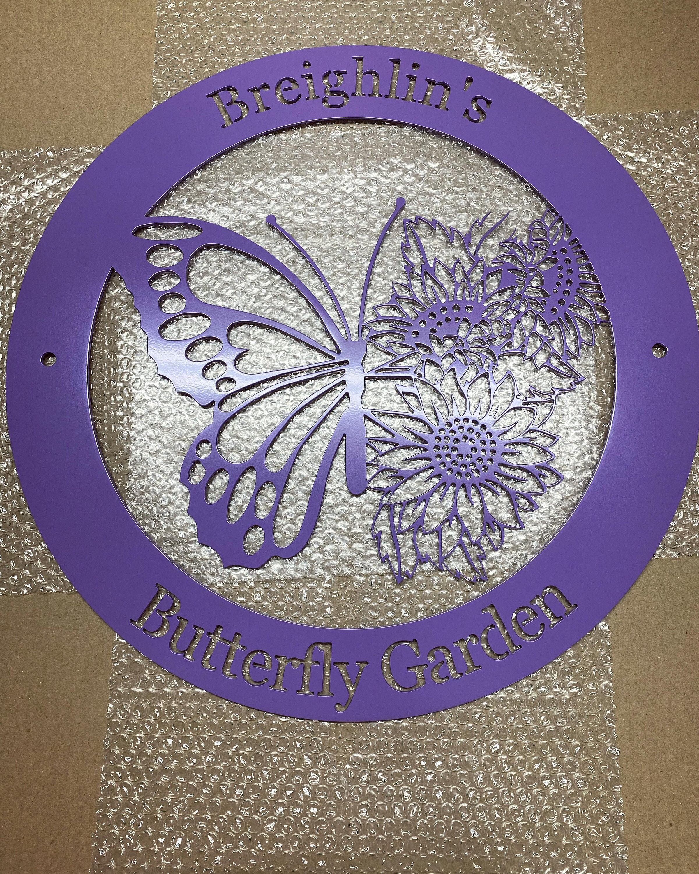 Personalized Butterfly Sign -metal Butterfly Sign - Butterfly Wall Sign ...