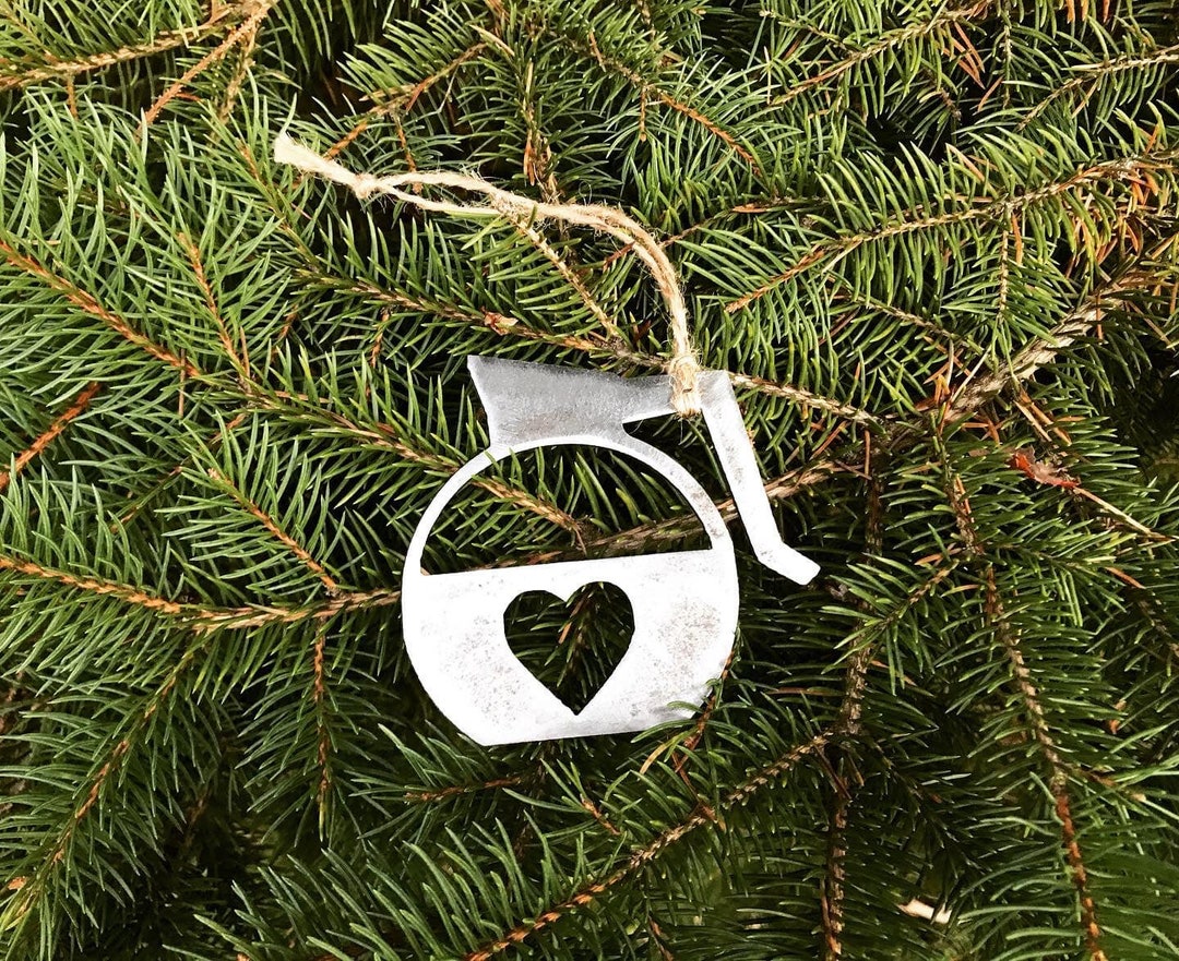 Coffee Pot Metal Ornament Coffee Lover Ornament Rustic Etsy