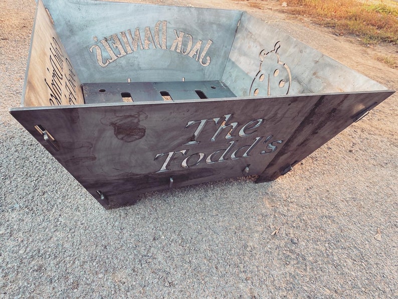 Custom Metal Firepit - Collapsible Steel Fire Pit - Personalized Fire Pit - Portable Steel Fire Pit - Customized Fire Pit - Customized Gift image 8