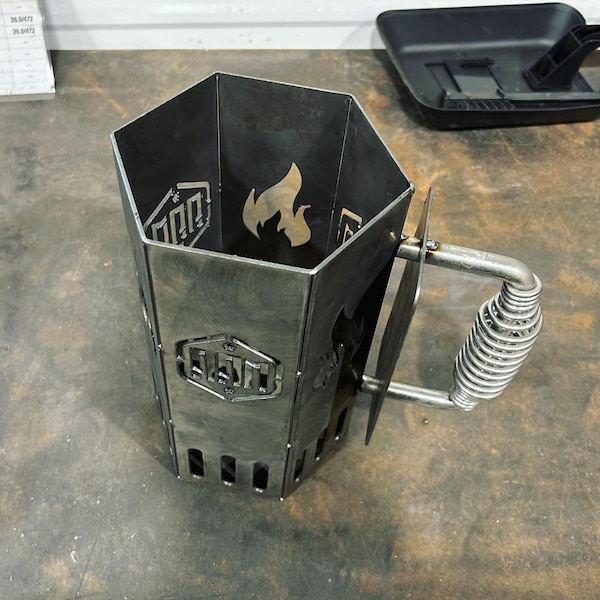 Holzkohle Schornstein - Ihr Design / Ihr Logo - Metall BBQ Smoker - Holzkohle Feuerstarter - Hochleistungs-Holzkohlestarter - Grill Geschenk