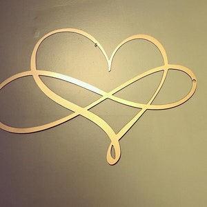 Metal Heart With Infinity - Bedroom Wall Decor - Gallery Wall Decor - Steel 11th Anniversary -Metal Heart- Metal Infinity - Metal Home Decor