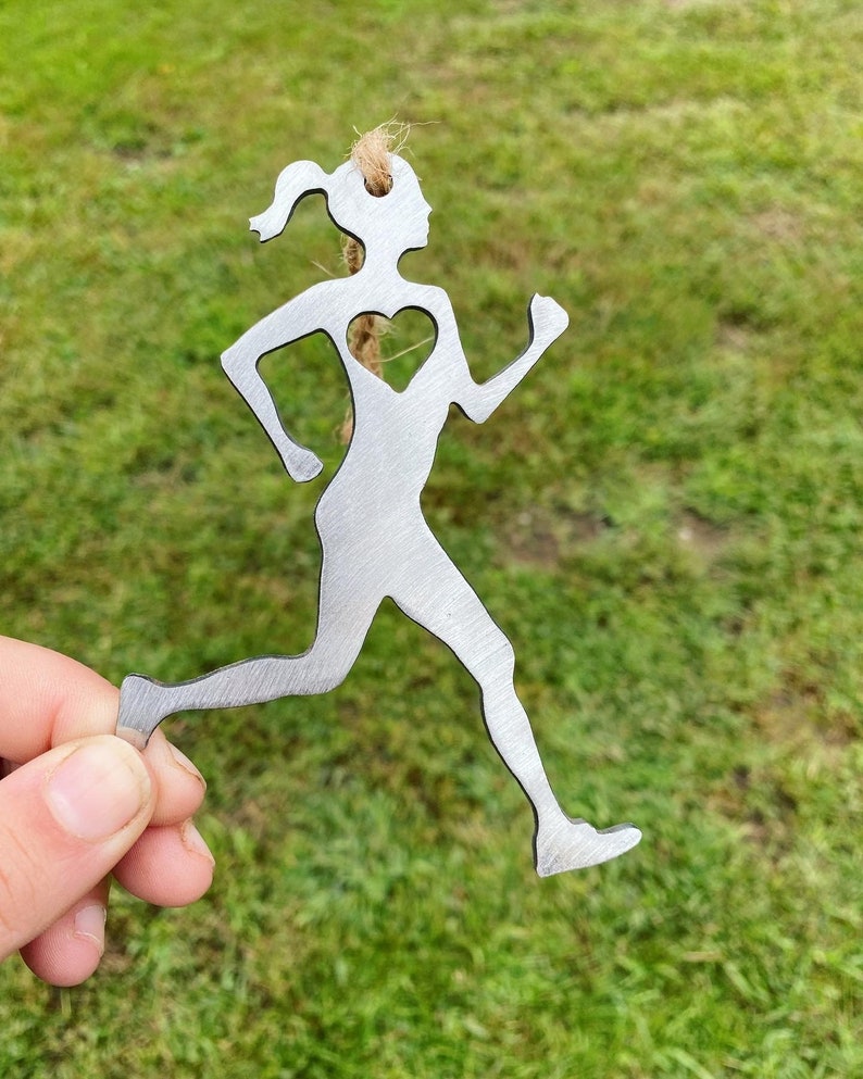 Runner Girl Ornament Runner Girl Metal Display Gift For Runner Girl Running Pendant Personalized Runner Runner Gift Custom Gift image 3