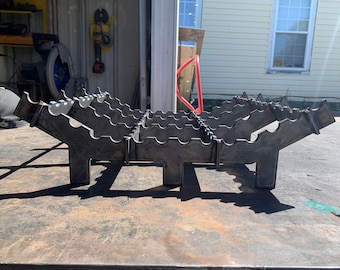 Inklapbaar stalen houten rooster - verhoogd vuurrooster - DIY BBQ smoker vuurhaard houten rooster - Take Apart houten rooster