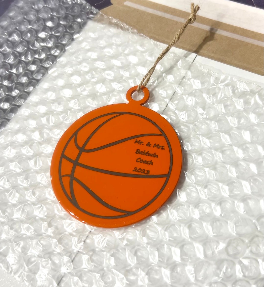 Personalized Basketball Ornaments Metal Custom Basketball Ornament