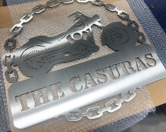 Personalized Motorcycle Sign - Metal Bike Sign - Motorcycle Garage Sign - Gift For Him - Garage Sign - Metal Custom Motorcycle Decor