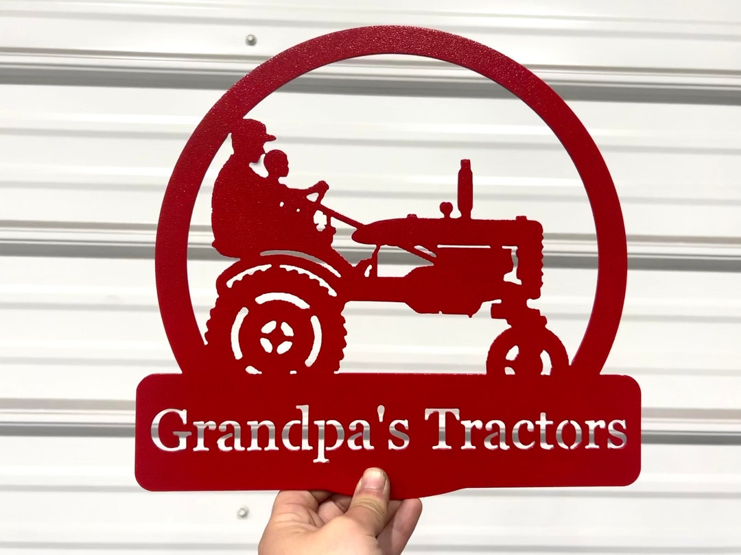 Metal Tractor Sign Personalized Tractor Sign Tractor Monogram Grandpas