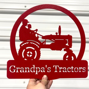 Traktor Metallschild - personalisiertes Traktor Zeichen - Traktor Monogramm - Opas Traktoren - Vater & Kind Traktor - Opa Geschenk - Traktor Geschenk