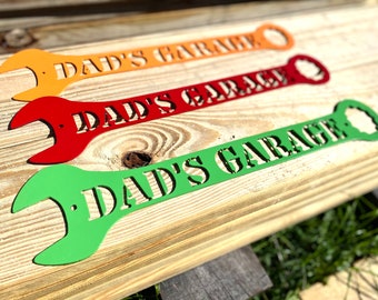 Clé personnalisée - Cadeau personnalisé pour papa - Garage pour papas - Garage pour papas, Garage pour grands-pères - Plaque de garage en métal