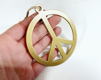 Peace Sign Metal Ornament - Peace & Love Gift - Metal Ornament - Peace Sign Keepsake - Peace Gift - Christmas Tree Decor - Christmas Gift