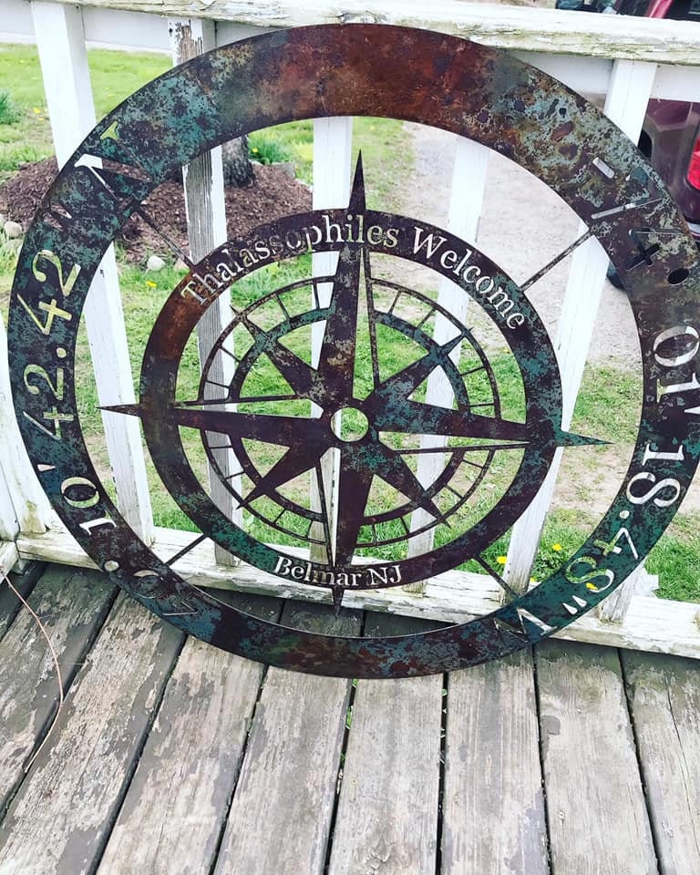 Personalized Compass Metal Sign Custom Coordinates Sign Etsy Australia