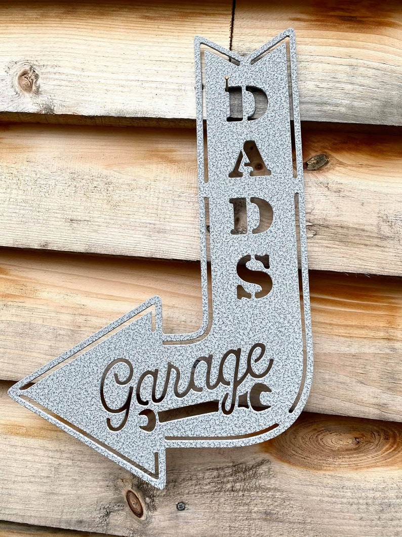 Dad's Garage Metal Sign Metal Dad's Garage Hanging Etsy