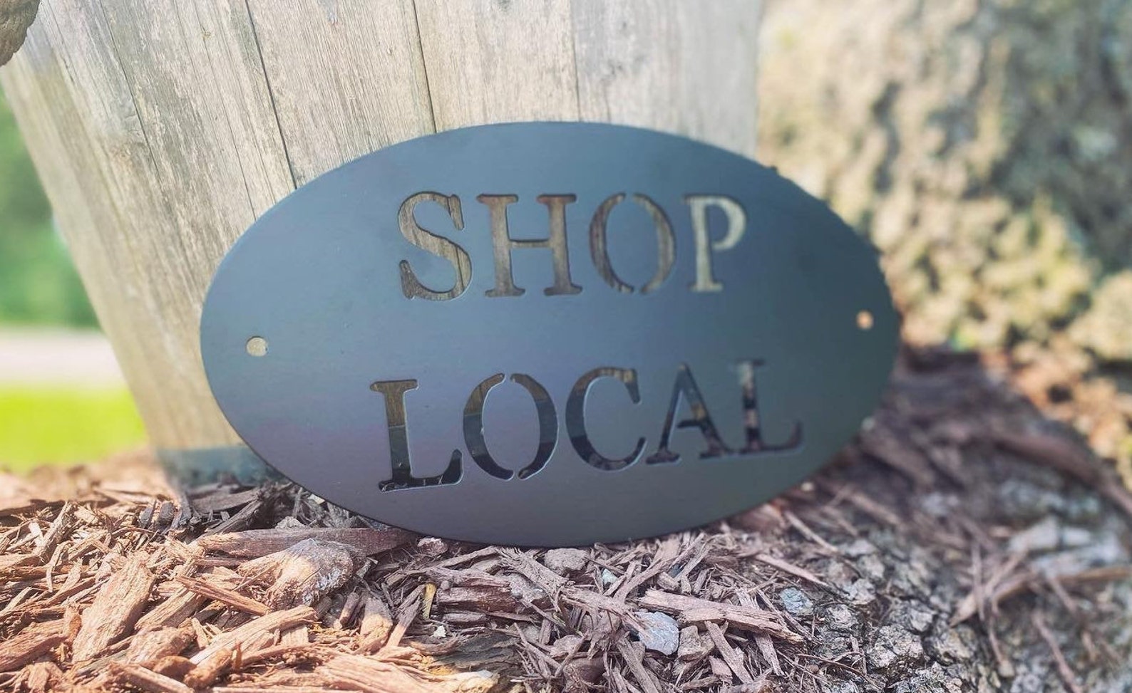 Metal Shop Local Sign Shop Local Plaque Metal Business Etsy