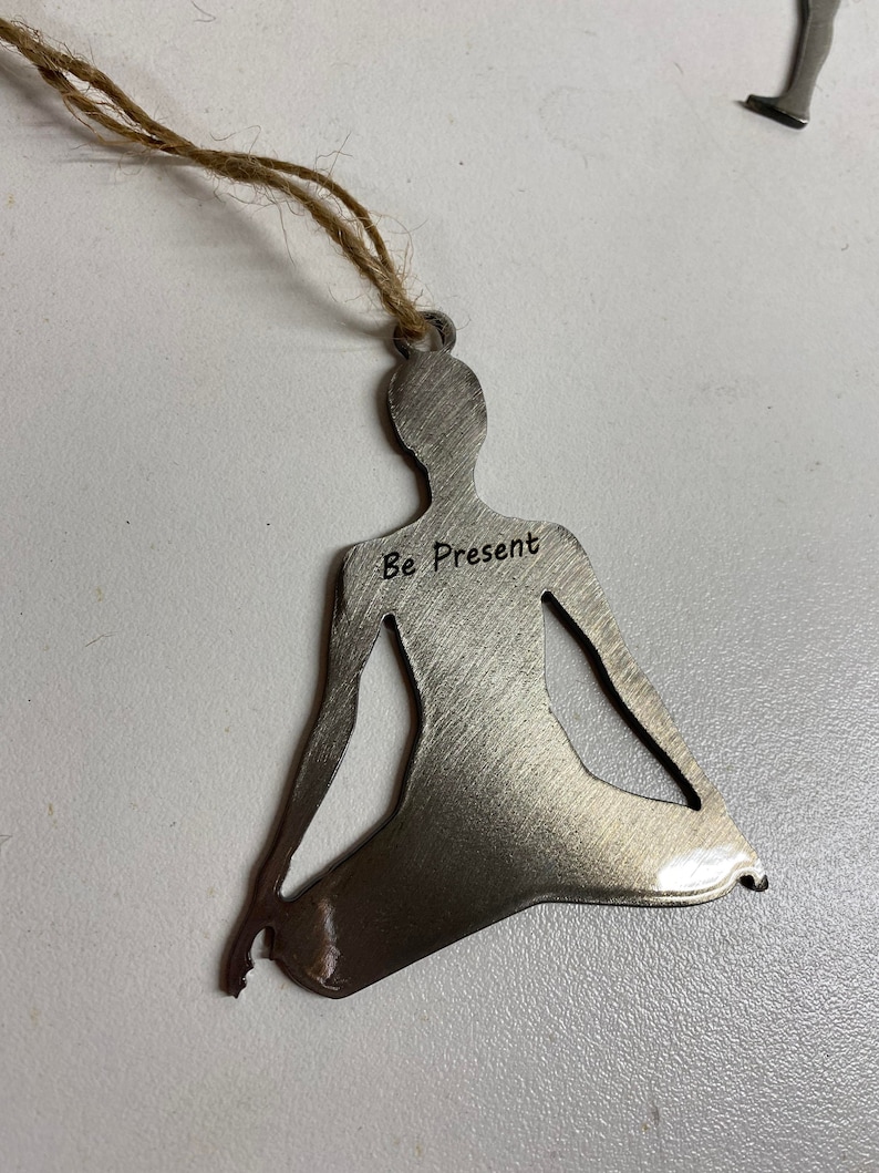 Yoga Ornament Metal Yoga Tree Position Metal Yoga Gift Tree Position Ornament Personalized Yoga Ornament Yoga Instructor Gift image 3