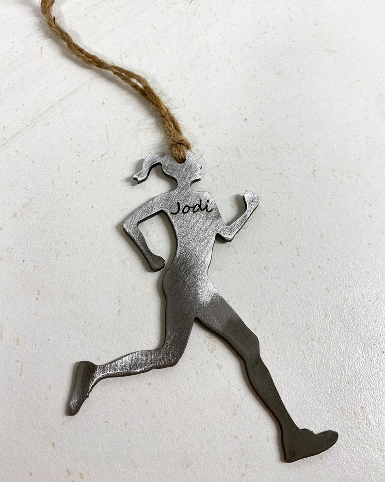Runner Girl Ornament Runner Girl Metal Display Gift For Runner Girl Running Pendant Personalized Runner Runner Gift Custom Gift image 5