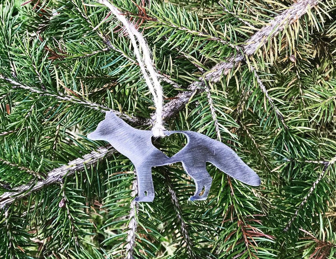 Wolf Ornament Metal Wolf Ornament Wolf / Fox Ornament Etsy