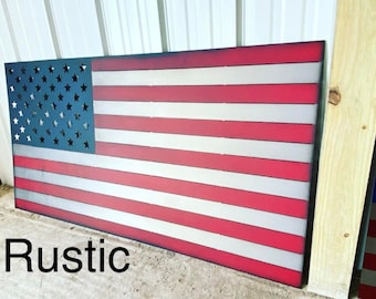Rustic American Flag- Metal Flag- Patriotic Metal Decor - Retirement Gift - Police, Firefighter, Patriot -Retirement Gift - Christmas Gift