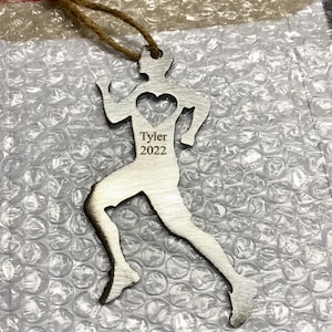 Runner Ornament - Running Man Metal Display - Gift For Runner - Running Pendant - Men's Running Gift - Personalized Running Gift