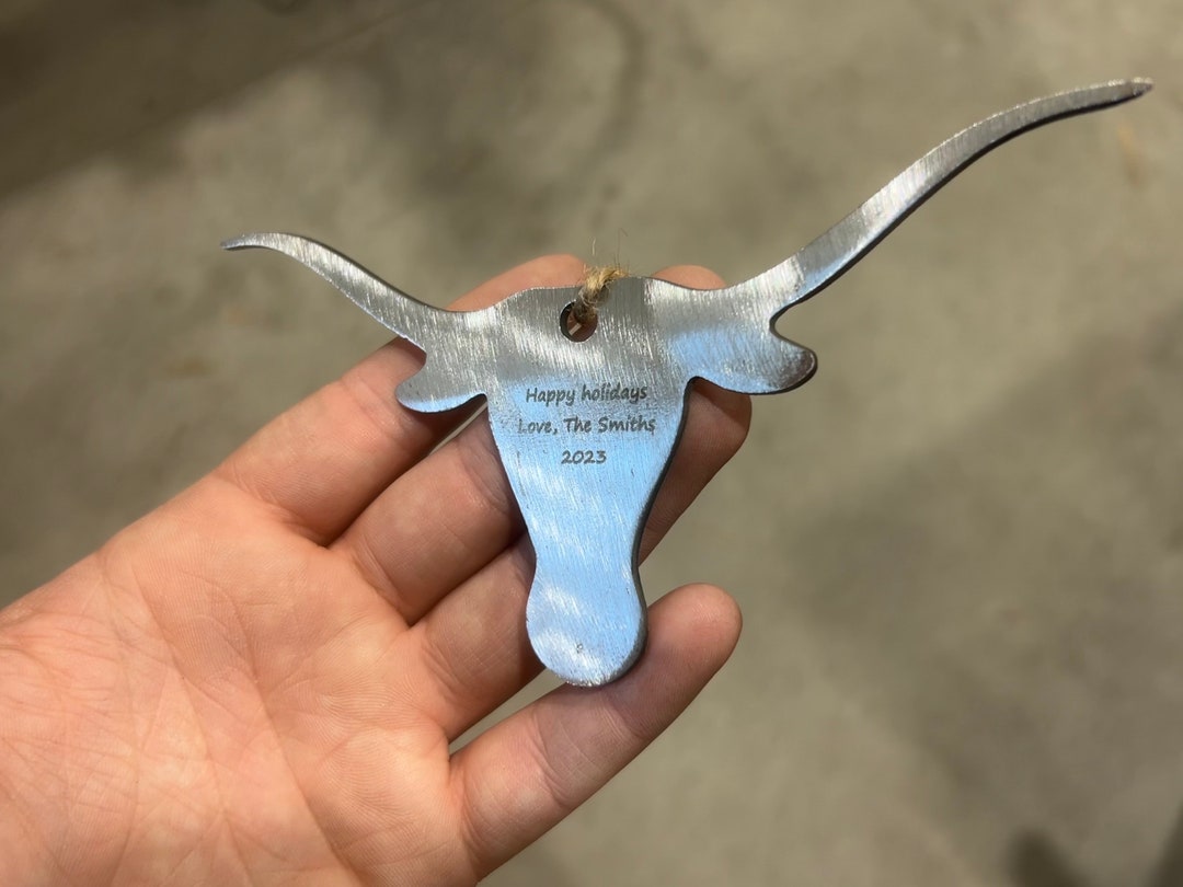 Longhorn Ornament Metal Longhorn Ornament Personalized Longhorn