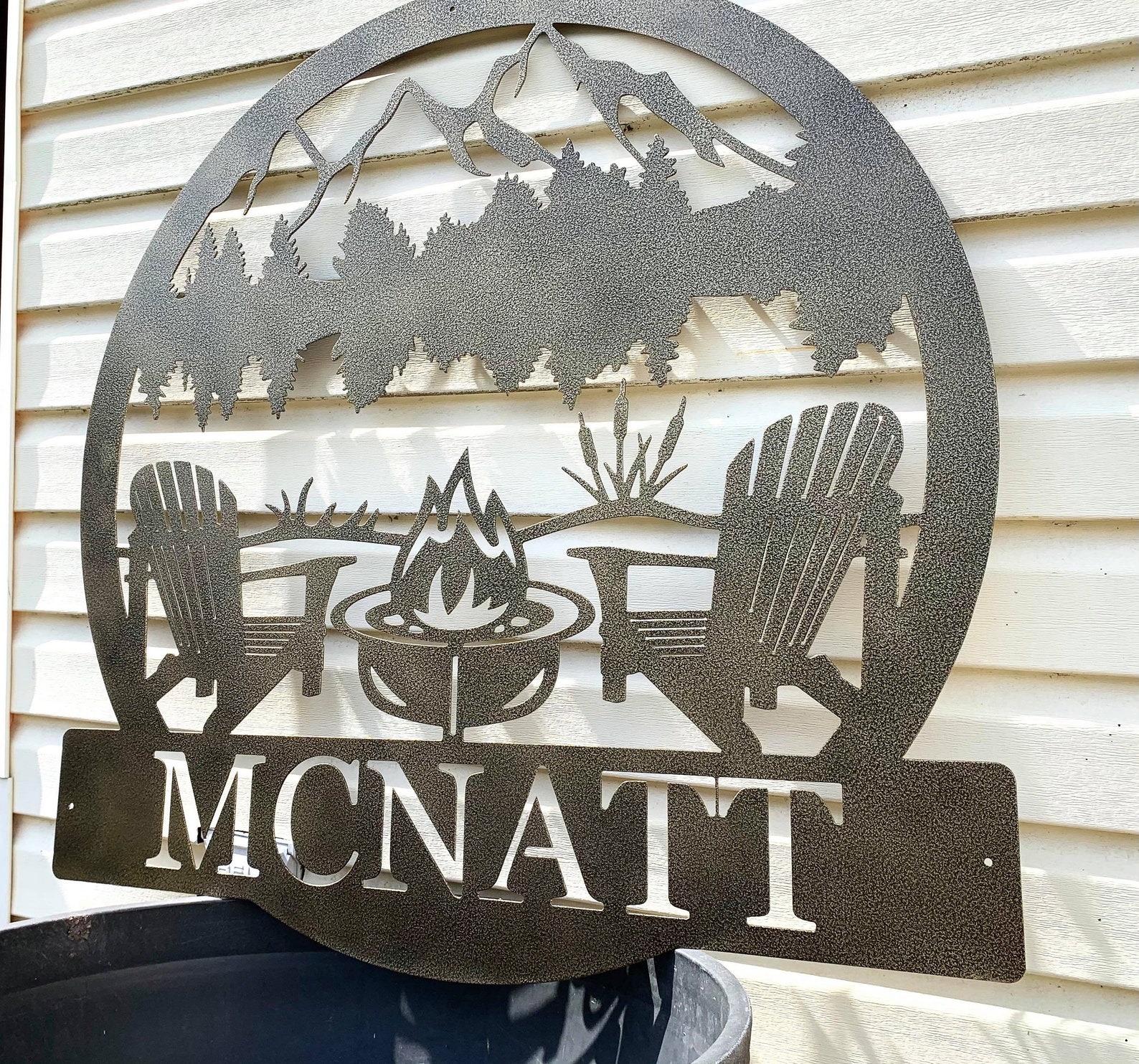 Personalized Metal Lake Sign lake Scene Metal Sign Metal Etsy