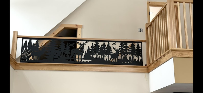 Metal Railing Inerts Steel Panel Railing Loft Insert - Buck, Elk, Deer Metal Panel Insert ...