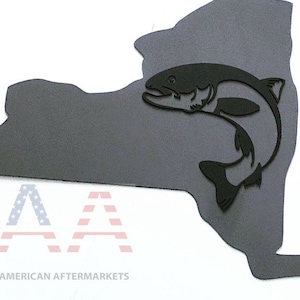 Steelhead State Metal Sign - New York Steelhead Sign - More States Available - Men's Fishing Gift - Father's Day Gift - Steel Fishing Sign