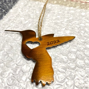 Hummingbird Ornament - Metal Hummingbird Ornament - Metal Hummingbird - Christmas Ornament - Hummingbird Gift - Personalized  Remembrance