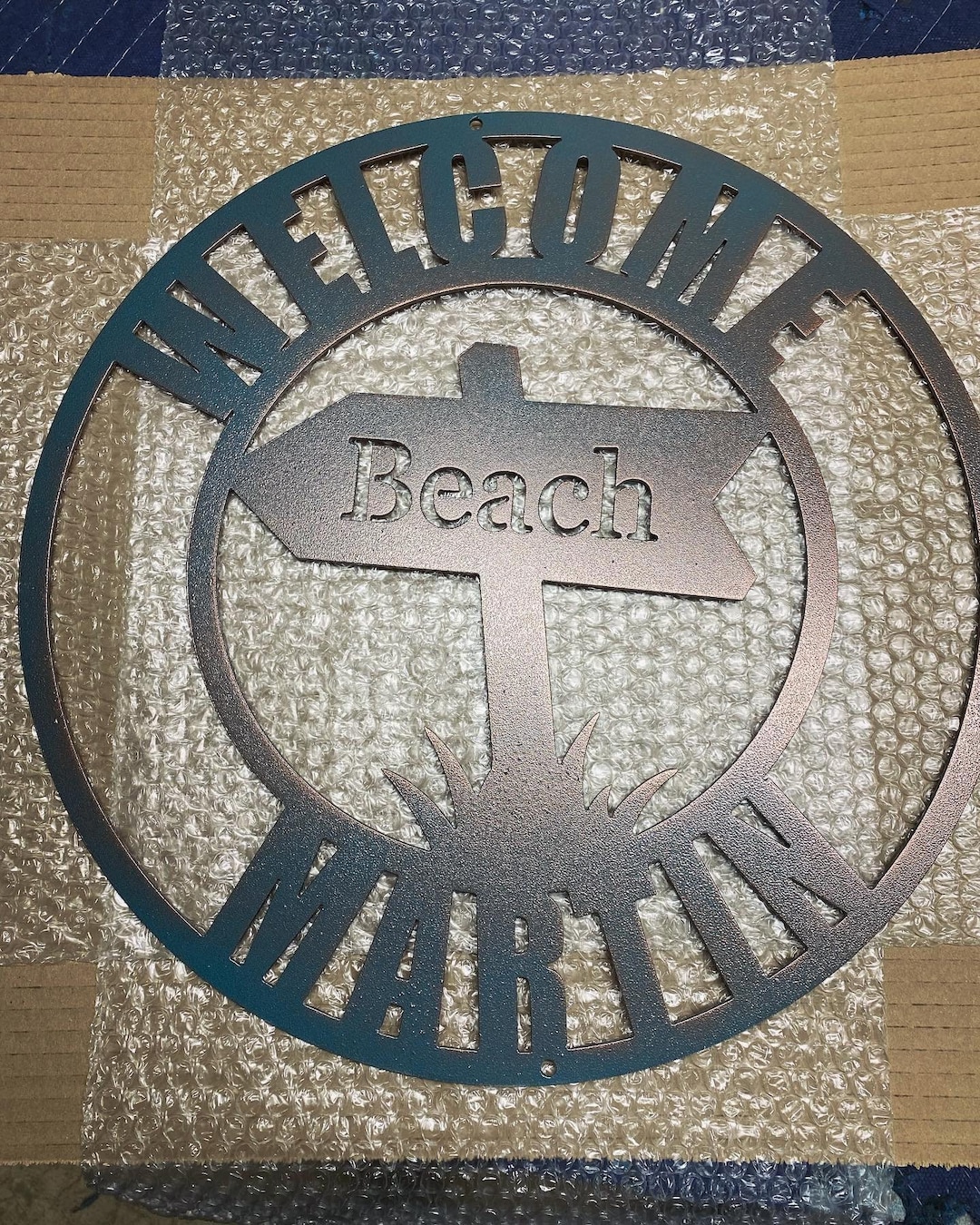 Personalized Metal Beach Sign Beach Sign Beach House Sign Family Last